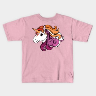 Rainbow Unicorn, Lesbian Pride Kids T-Shirt